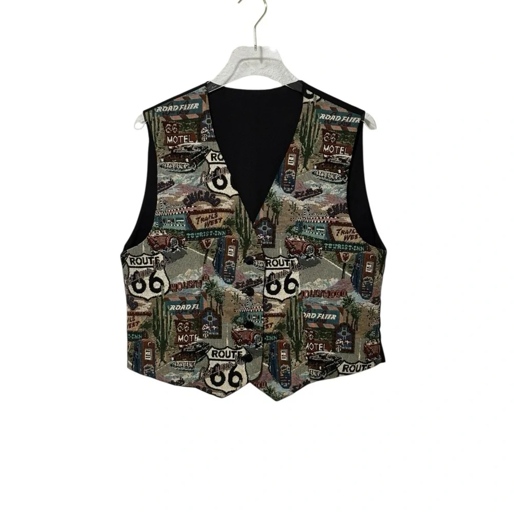 Route 66 Patterned Vest - Size‎ Large - B14